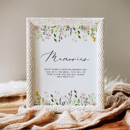 Minimale herinneringen aan wilde bloemen met bride poster