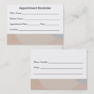 Minimale Herinneringskaart voor Afspraak Schoon De Afsprakenkaartje