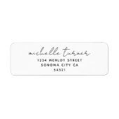 Minimale het Moderne Adres van de Terugkeer van he Etiket (Voorkant)