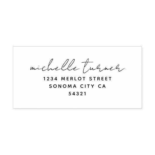 Minimale het Moderne Adres van de Terugkeer van he Rubberstempel (Afrduk)