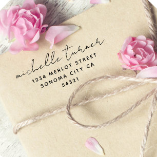 Minimale het Moderne Adres van de Terugkeer van he Rubberstempel