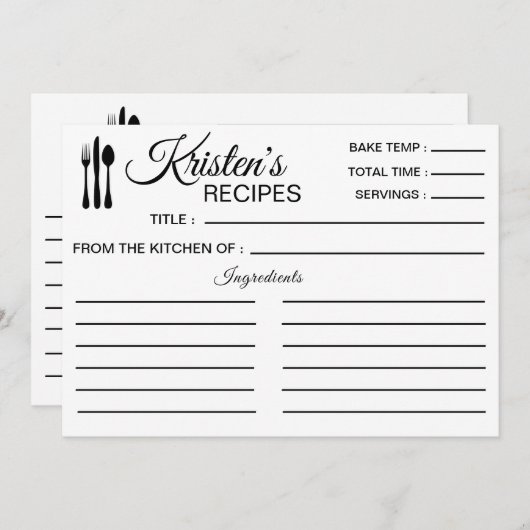 Minimale hoeveelheid hulpstoffen met glazen keuken kaart (Voorkant / Achterkant)