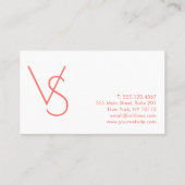 Minimale hoeveelheid koraal Monogram Professional Visitekaartje (Achterkant)