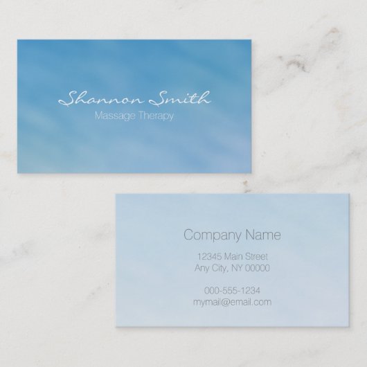 Minimale hoeveelheid zacht blauw luchtruim visitekaartje (Voorkant / Achterkant)