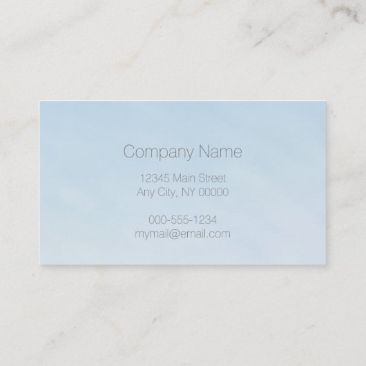 Minimale hoeveelheid zacht blauw luchtruim visitekaartje (Achterkant)