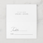 Minimale hoeveelheid zwarte en witte bruiloft plaatskaartje (Buitenkant ongevouwen)