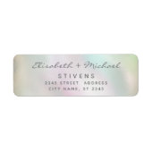 Minimale holografisch script bruiloft etiket (Voorkant)