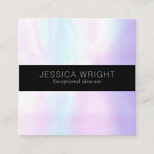 Minimale holografisch toegewezen herinneringskaart vierkante visitekaartje (Voorkant)