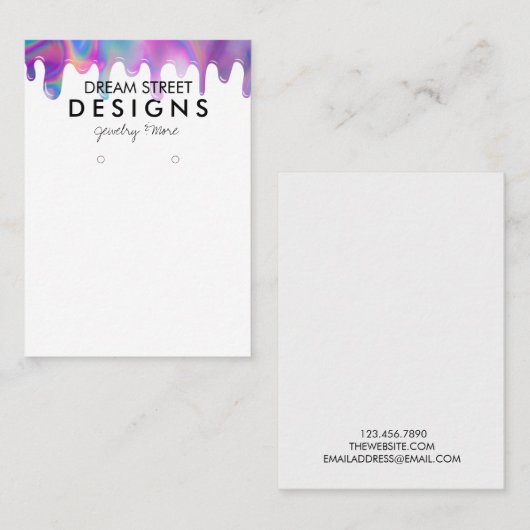 Minimale holografische Drip die Display Kaart verd Visitekaartje (Voorkant / Achterkant)