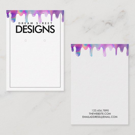 Minimale holografische kaart voor rotatieverkennin visitekaartje (Voorkant / Achterkant)