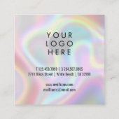 Minimale holografische koel voor moderne Logo Vierkante Visitekaartje (Achterkant)