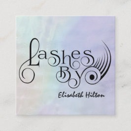 Minimale holografische plezier zweert logo vierkante visitekaartje