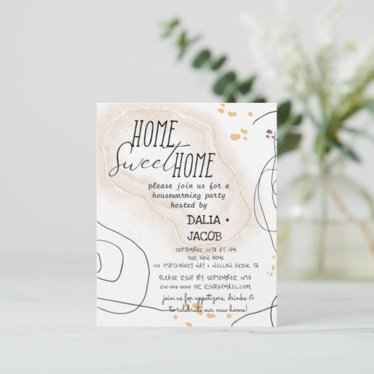 Minimale Home Sweet Home Housewarming Party (Staand voorkant)