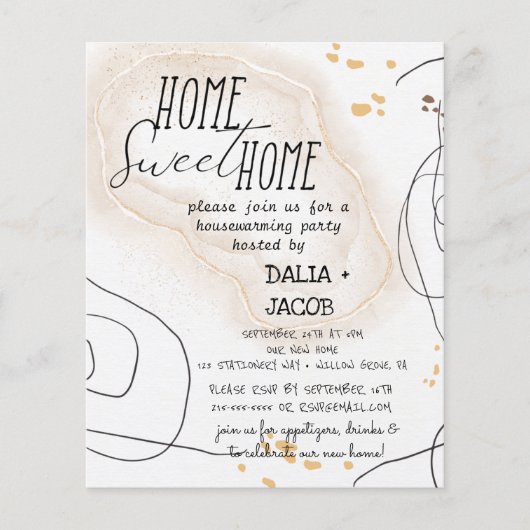 Minimale Home Sweet Home Housewarming Party (Voorkant)