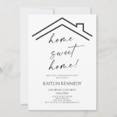 Minimale Home Sweet Home Housewarming Party Kaart (Voorkant)