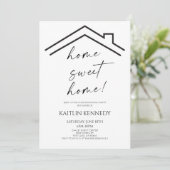 Minimale Home Sweet Home Housewarming Party Kaart (Staand voorkant)