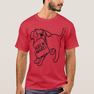 Minimale Hond met Tekenlijn Tekening T-shirt