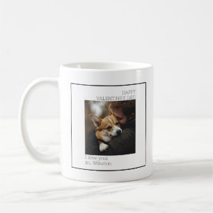 Minimale Honden Foto Valentijnsdag Zwart en Wit Koffiemok