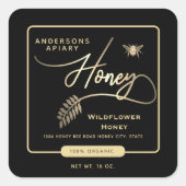 Minimale honinghoningbijenhoningpot vierkante sticker (Voorkant)