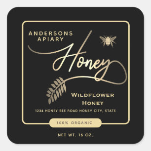 Minimale honinghoningbijenhoningpot vierkante sticker