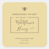 Minimale honinghoningbijenhoningpot vierkante sticker (Voorkant)