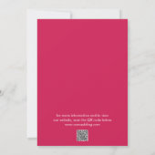 Minimale Hot Pink foto Moderne bruiloft Save The Date (Achterkant)