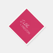 Minimale Hot Pink Moderne bruiloft Servet (Hoek)