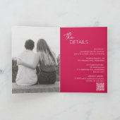 Minimale Hot Pink QR Code Moderne Trouwdag (Binnen)