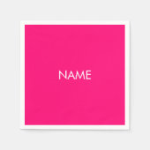Minimale hot-roze fuchsia aangepaste naam stevig servet (Voorkant)