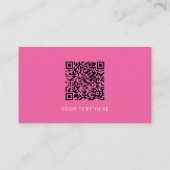 Minimale Hot Roze Modern Script Bruiloft QR Code Informatiekaartje (Achterkant)