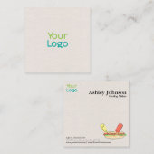 Minimale hotdogwinkel vierkante visitekaartje (Voorkant / Achterkant)