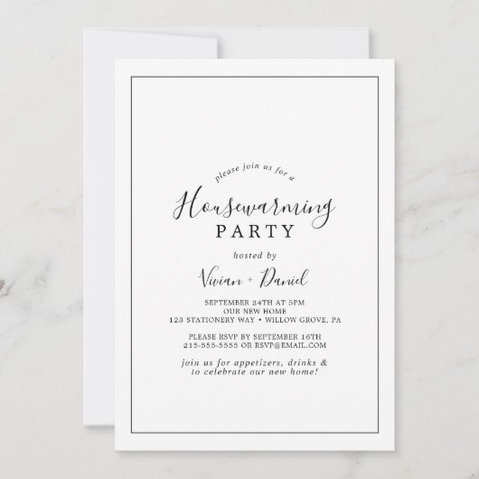 Minimale Housewarming Party Kaart (Voorkant)
