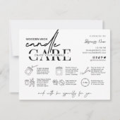 Minimale Houten Wick Candle Care Instructies Bedankkaart (Voorkant)