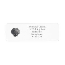 Minimale Houtskool Schelp Retouradreslabels Etiket