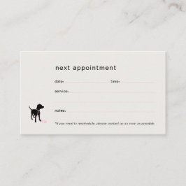 Minimale huisdier silhouet hond uitlaten huisdier  afsprakenkaartje