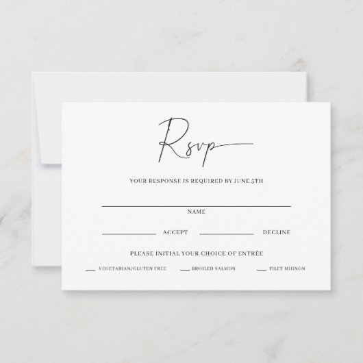 Minimale Huwelijks-RSVP Kaart (Voorkant)