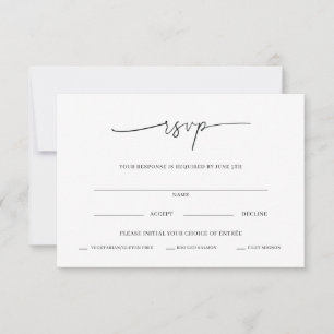 Minimale Huwelijks-RSVP Kaart