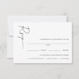Minimale Huwelijks-RSVP-Kaart Bedankkaart