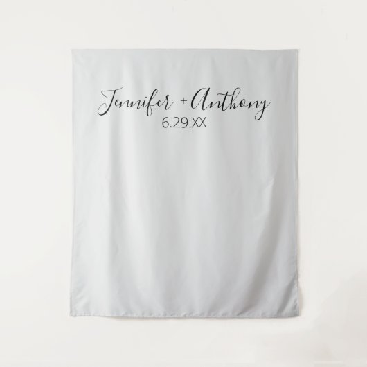 Minimale huwelijksachtergrond gepersonaliseerd  wandkleed (Voorkant)