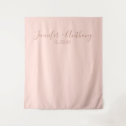 Minimale huwelijksachtergrond gepersonaliseerd wandkleed (Voorkant)