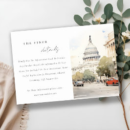 Minimale huwelijksdetails voor Waterverf in Washin Informatiekaartje