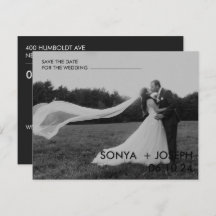 Minimale huwelijksfoto Sla de datumkaarten op