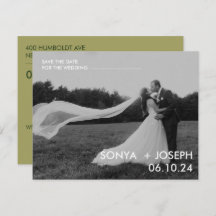 Minimale huwelijksfoto Sla de datumkaarten op