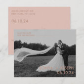 Minimale huwelijksfoto Sla de datumkaarten op (Voorkant / Achterkant)