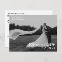 Minimale huwelijksfoto Sla de datumkaarten op