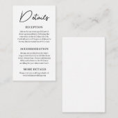 Minimale huwelijksgegevens informatiekaartje (Voorkant / Achterkant)