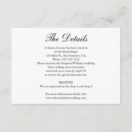 Minimale huwelijksgegevens met foto informatiekaartje (Voorkant)