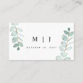 Minimale huwelijksinformatie Eucalyptus Greenery Informatiekaartje (Achterkant)