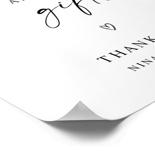 Minimale huwelijkskaarten en cadeaubonnen poster (Hoek)