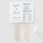 Minimale huwelijksprogramma ceremonie gunsten voor handwaaier (Voorkant en achterkant)